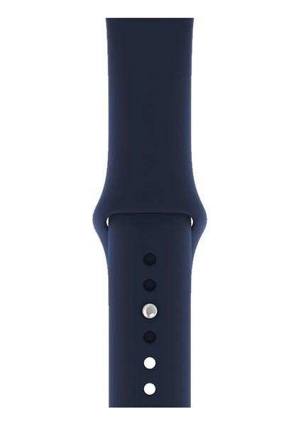 Apple Watch Edition 3 38MM Uyumlu Kordon Mat Jel Silikon Saat Kordonu 38/bb--Lacivert