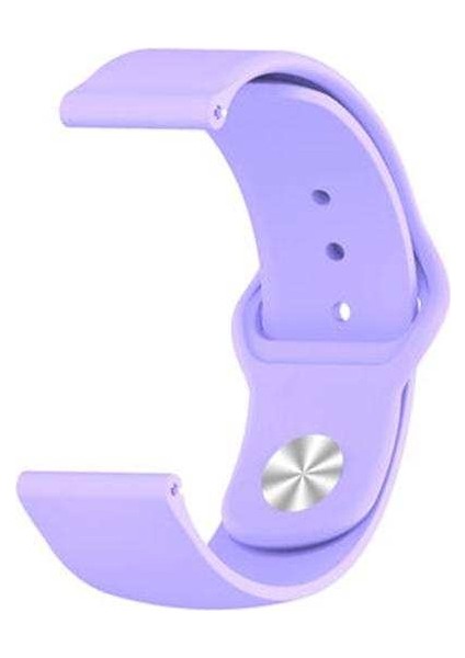 Amzafit Stratos 2 Uyumlu Kordon Lüx Silikon Saat Kordonu 22/K11--LILA