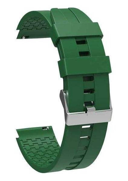 Fossil Gen 5 Carlyle Hr Uyumlu Kordon Labyrinth Silikon Saat Kordonu 22/K23--KOYU Yeşil