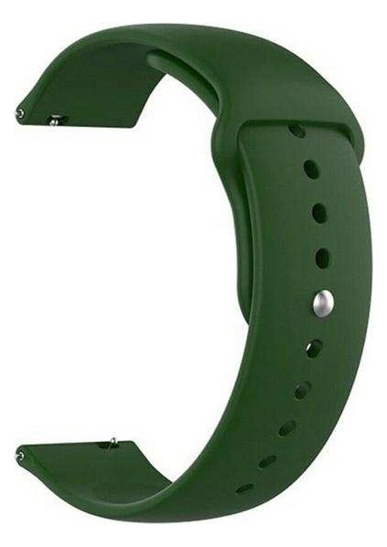 Garmin Forerunner 245M Uyumlu Kordon Mat Jel Silikon Saat Kordonu 20/qq-Koyu Yeşil