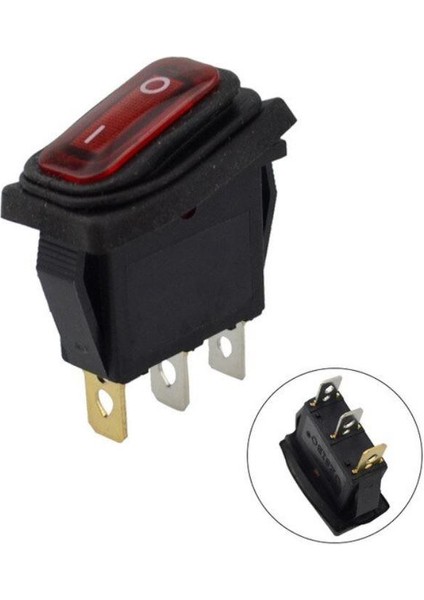 Kcd3 15A Su Geçirmez Kırmızı Işıklı On-Off Anahtar