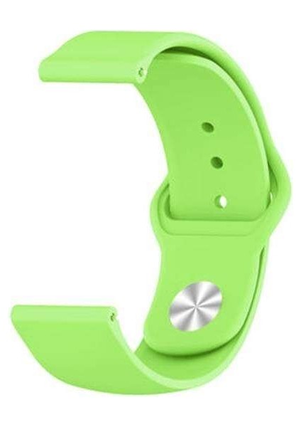 Garmin Vivoactive 3 Uyumlu Kordon Lüx Silikon Saat Kordonu Kayış 20/K11-YEŞIL