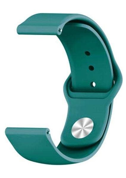 Garmin Venu Sq Music Edition Uyumlu Kordon Lüx Silikon Saat Kordonu Kayış 20/K11-PETROL