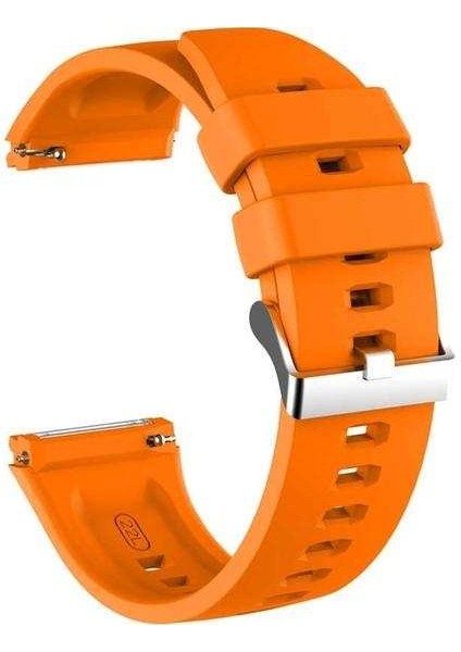 Honor Watch Gs Pro Uyumlu Kordon Gross Silikon Saat Kordonu 22/K26--TURUNCU
