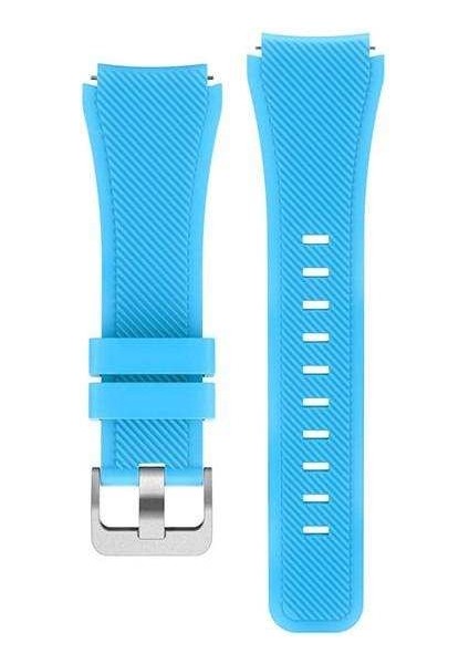 Honor Watch Gs Pro Uyumlu Kordon Çizgili Soft Silikon Saat Kordonu 22/lm2--Mavi