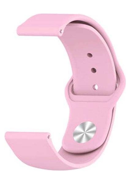 Garmin Vivoactive 3 Music Uyumlu Kordon Lüx Silikon Saat Kordonu Kayış 20/K11-PEMBE