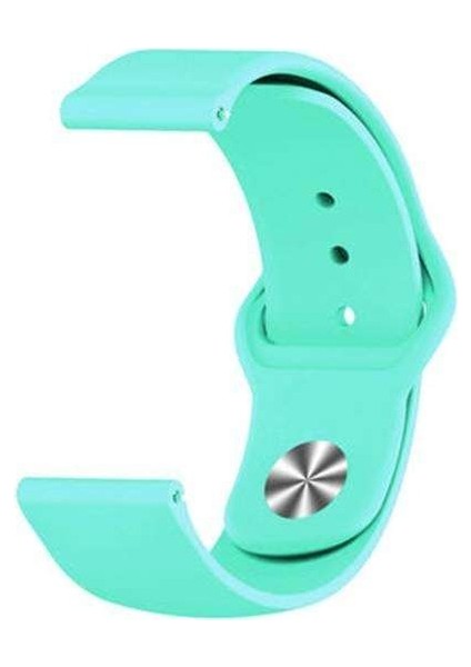 Garmin Vivoactive 3 Uyumlu Kordon Lüx Silikon Saat Kordonu Kayış 20/K11-TURKUAZ