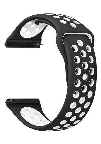 Apsuwa Honor Magicwatch 2 42MM Uyumlu Kordon Delikli Çift Renk Saat Kordonu 20K02-SIYAH-BEYAZ