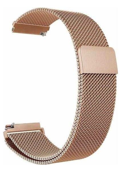 Honor Magicwatch 2 42MM Uyumlu Kordon Metal Hasır Örgü Saat Kordonu 20/lm8-Rose Gold