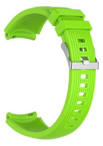 Honor Watch Gs Pro Uyumlu Kordon Çizgili Silikon Saat Kordonu 22/K18--YEŞIL