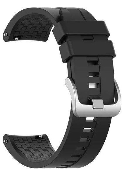 Honor Watch Gs Pro Uyumlu Kordon Labyrinth Silikon Saat Kordonu 22/K23--SIYAH