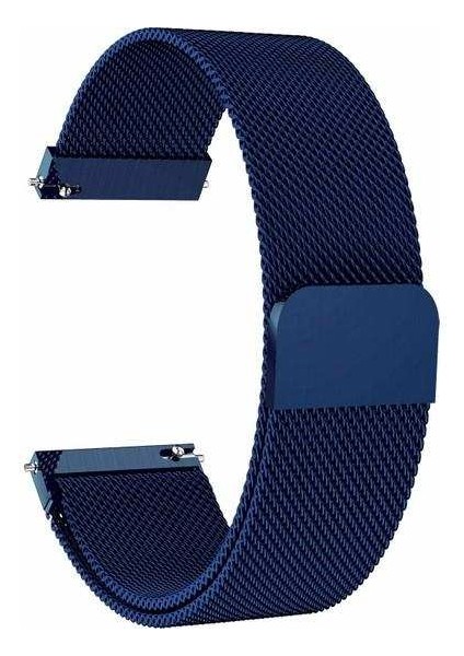 Honor Watch Gs Pro Uyumlu Kordon Metal Lüx Hasır Örgü Saat Kordonu 22/K12--LACIVERT