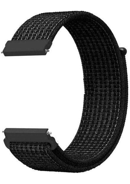 Honor Watch Gs Pro Uyumlu Kordon Velcro Kumaş Saat Kordonu 22/LM10--SIYAH