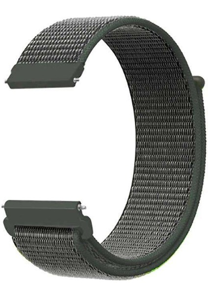 Honor Watch Gs Pro Uyumlu Kordon Velcro Kumaş Saat Kordonu 22/LM10--KOYU Yeşil