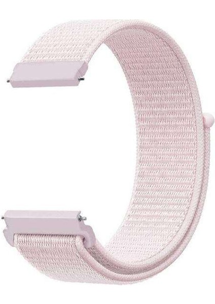 Honor Watch Gs Pro Uyumlu Kordon Velcro Kumaş Saat Kordonu 22/LM10--PEMBE