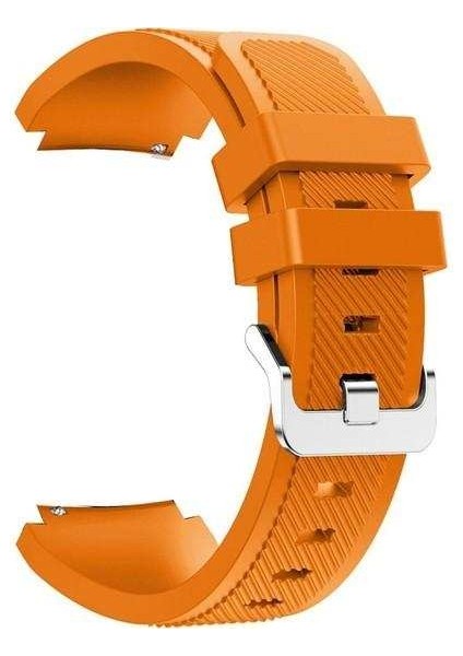 Huawei Watch Gt 2 46MM Uyumlu Kordon Ultimate Silikon Saat Kordonu 22/lm2--Turuncu