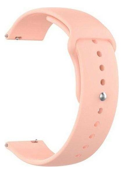 Huawei Watch Gt 2 46MM Uyumlu Kordon Mat Jel Silikon Saat Kordonu 22/qq--Pembe