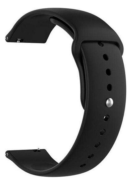 Huawei Watch Gt 2 46MM Uyumlu Kordon Mat Jel Silikon Saat Kordonu 22/qq--Siyah