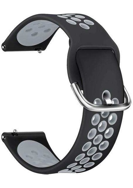 Apsuwa Huawei Watch Gt 46MM Uyumlu Kordon Ring Sport Saat Kordonu 22/K10--SIYAH-KOYU Gri