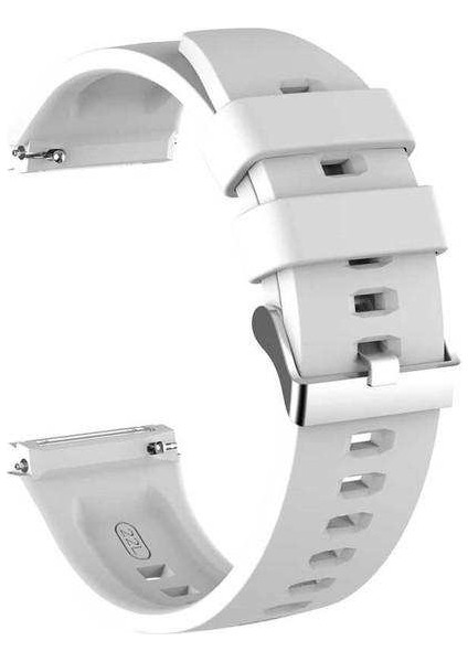 Huawei Watch Gt Active 46MM Uyumlu Kordon Gross Silikon Saat Kordonu 22/K26--BEYAZ