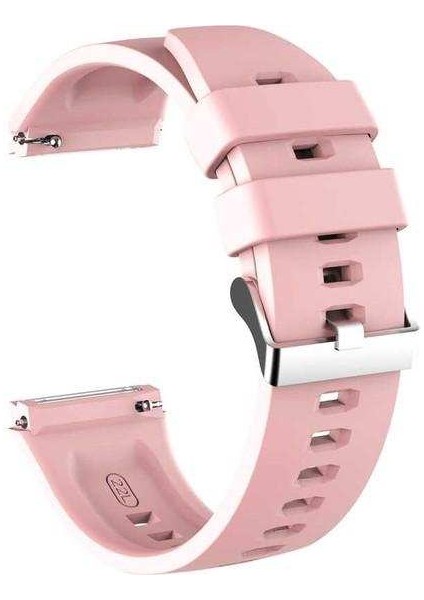 Huawei Watch Gt Active 46MM Uyumlu Kordon Gross Silikon Saat Kordonu 22/K26--PEMBE