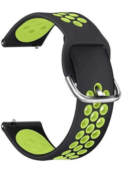 Huawei Watch Gt Active 46MM Uyumlu Kordon Ring Sport Saat Kordonu 22/K10--SIYAH-YEŞIL