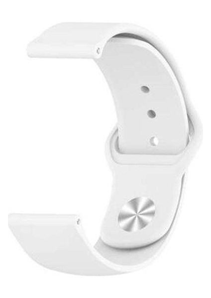 Powehi L13 Uyumlu Kordon Lüx Silikon Saat Kordonu 22/K11--BEYAZ