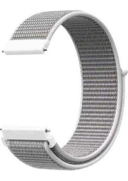 Samsung Galaxy Gear S3 46MM Uyumlu Kordon Cırtcırt Kumaş Saat Kordonu 22/K03--BEYAZ