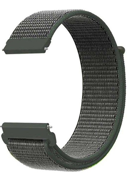 Apsuwa Samsung Galaxy Gear S3 46MM Uyumlu Kordon Cırtcırt Kumaş Saat Kordonu 22/K03--KOYU Yeşil