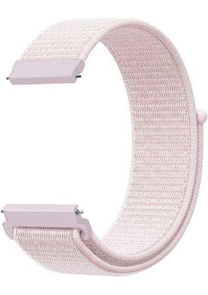Samsung Galaxy Gear S3 46MM Uyumlu Kordon Cırtcırt Kumaş Saat Kordonu 22/K03--PEMBE