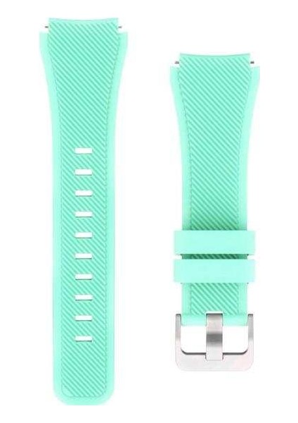 Realme Watch S Uyumlu Kordon Çizgili Soft Silikon Saat Kordonu 22/lm2--Turkuaz