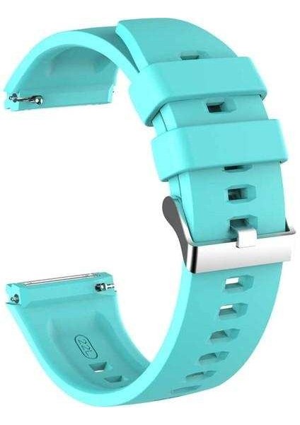 Samsung Galaxy Gear S3 46MM Uyumlu Kordon Gross Silikon Saat Kordonu 22/K26--TURKUAZ