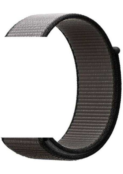 Samsung Galaxy Gear S3 46MM Uyumlu Kordon Cırtcırt Kumaş Saat Kordonu 22/K03--GRI