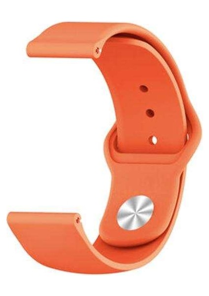 Apsuwa Samsung Galaxy Gear S3 46MM Uyumlu Kordon Lüx Silikon Saat Kordonu 22/K11--TURUNCU