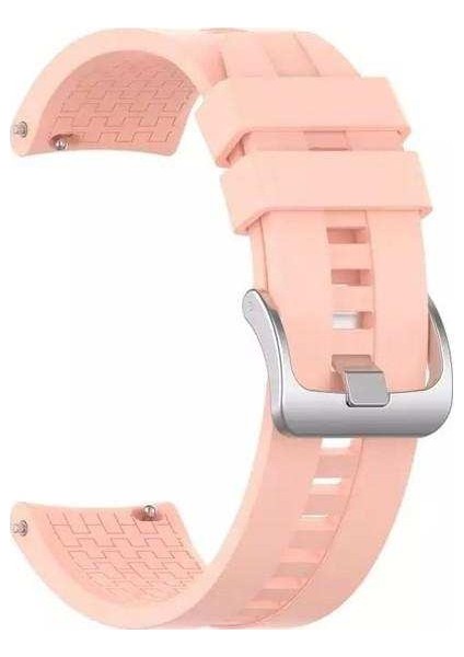 Samsung Galaxy Gear S3 46MM Uyumlu Kordon Labyrinth Silikon Saat Kordonu 22/K23--PEMBE