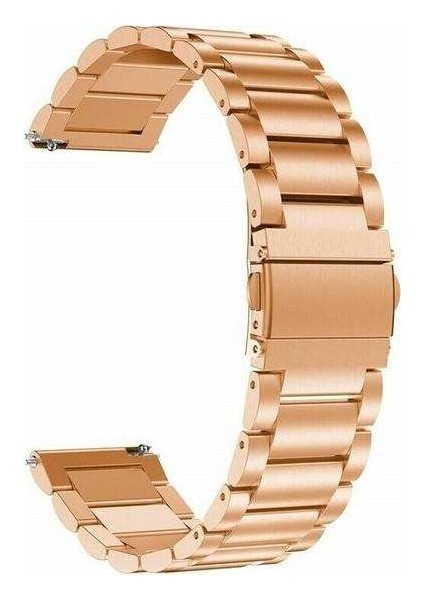 Samsung Galaxy Gear S3 46MM Uyumlu Kordon Metal Paslanmaz Çelik Saat Kordonu 22/K04--ROSE Gold