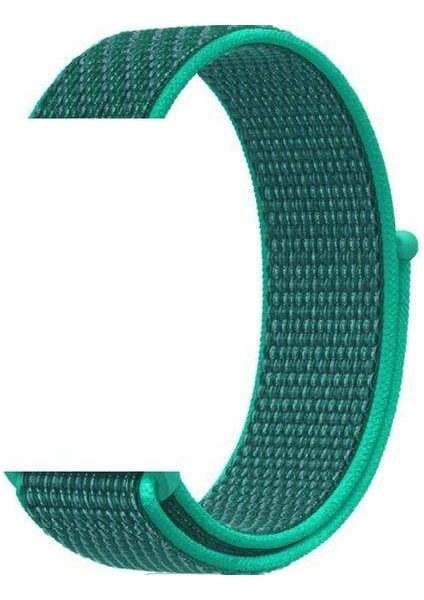 Samsung Galaxy Gear S3 46MM Uyumlu Kordon Velcro Kumaş Saat Kordonu 22/LM10--SU Yeşili
