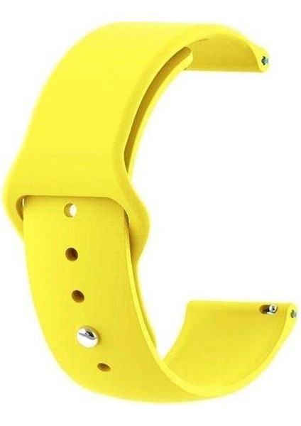 Samsung Galaxy Gear S3 46MM Uyumlu Kordon Mat Jel Silikon Saat Kordonu 22/qq--Sarı
