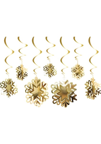10'lu 3D Tavan Süs Kar Tanesi Gold