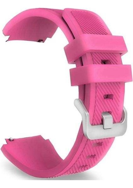 Samsung Galaxy Gear S3 46MM Uyumlu Kordon Ultimate Silikon Saat Kordonu 22/lm2--Pembe