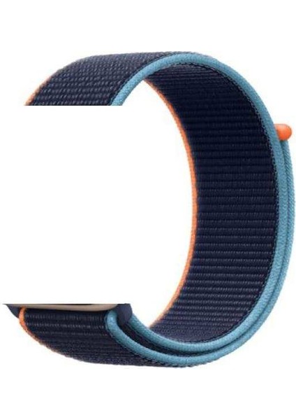 Samsung Galaxy Gear S3 46MM Uyumlu Kordon Velcro Kumaş Saat Kordonu 22/LM10--MAVI