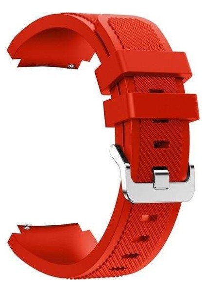Samsung Galaxy Watch 46MM Uyumlu Kordon Ultimate Silikon Saat Kordonu 22/lm2--Kırmızı