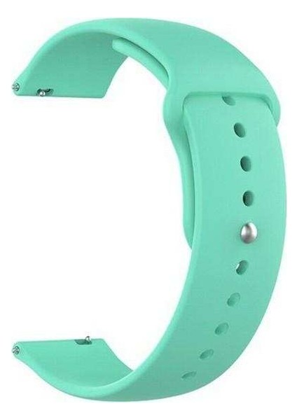 Samsung Galaxy Watch Active 2 44MM Uyumlu Kordon Mat Jel Silikon Saat Kordonu 20/qq-Turkuaz