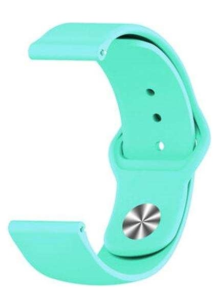 Samsung Gear Sport Uyumlu Kordon Lüx Silikon Saat Kordonu Kayış 20/K11-TURKUAZ