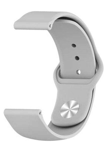 Senbono S10 Pro Uyumlu Kordon Lüx Silikon Saat Kordonu 22/K11--GRI