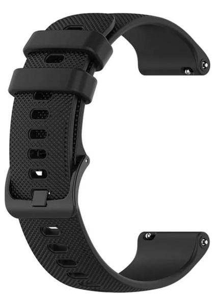 Xiaomi Mi Watch Uyumlu Kordon Punto Extrem Silikon Saat Kordonu 22/lm3--Siyah