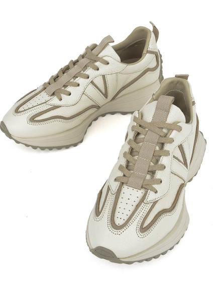 Ziya, Kadın Hakiki Deri Sneaker 1231000 4660 Krem indirimleri