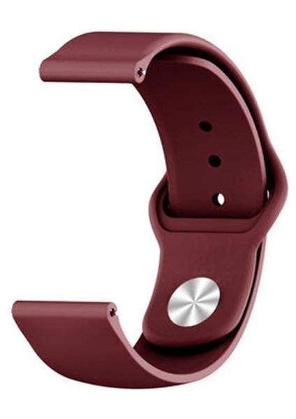 Amazfit Bip Lite Uyumlu Kordon Lüx Silikon Saat Kordonu Kayış 20/K11-MÜRDÜM