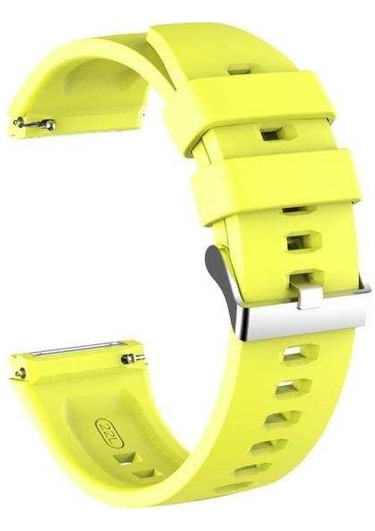 Amazfit Gtr 2e Uyumlu Kordon Gross Silikon Saat Kordonu 22/K26--SARI