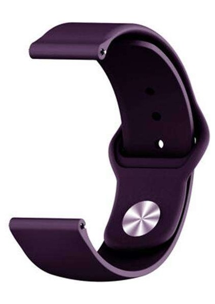 Amazfit Gtr 47MM Lite Uyumlu Kordon Lüx Silikon Saat Kordonu 22/K11--MOR